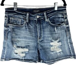 Judy Blue Dark Wash Jean Short Women's Large Hemmed Distressed JB15208MD sz11/30